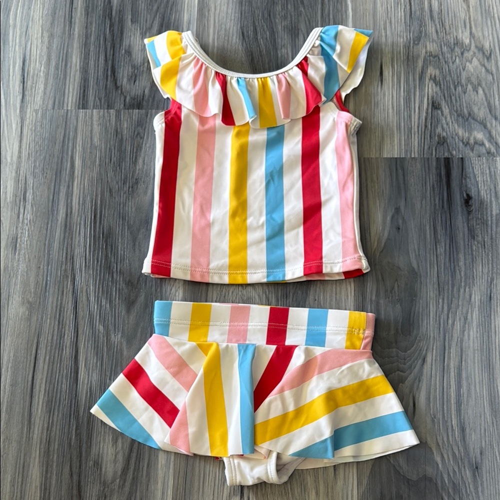 Hanna Andersson Girls 2T Skirted Tankini Set